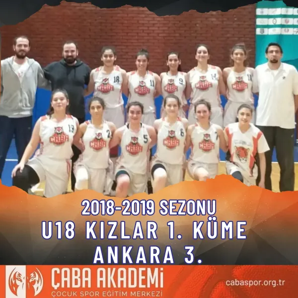 2018-2019 SEZONU · U18 KIZLAR 1. KÜME ANKARA 3.