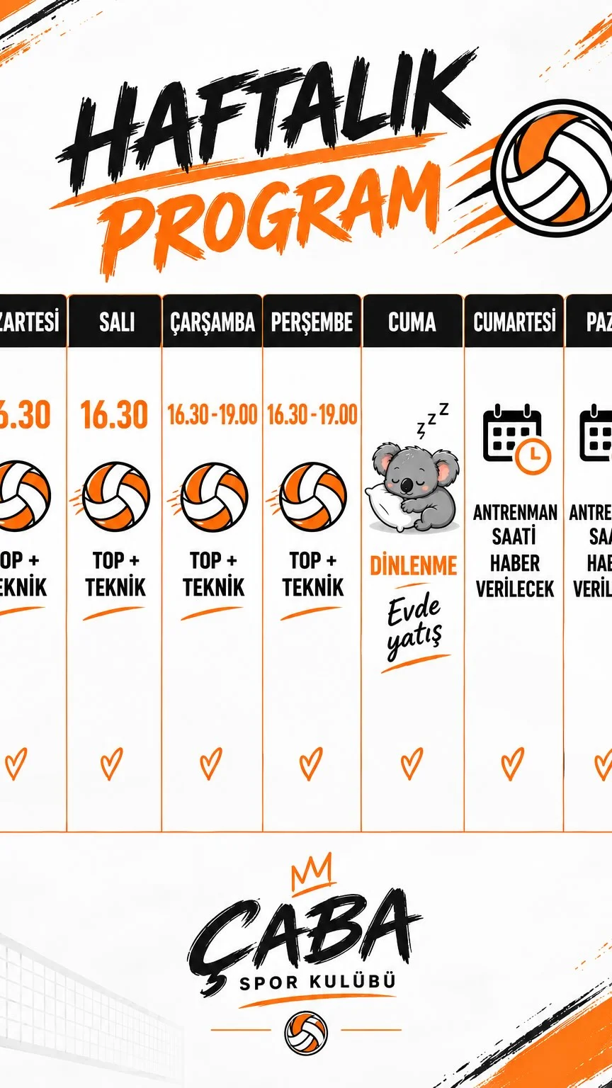 Voleybolda gelişim tekrarlarla büyür.